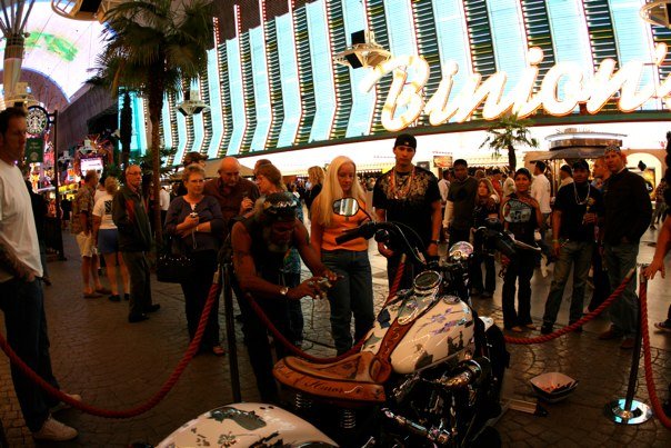 Metal of Honor displayed on the Fremont Street Experience during Las Vegas Bike-toberfest