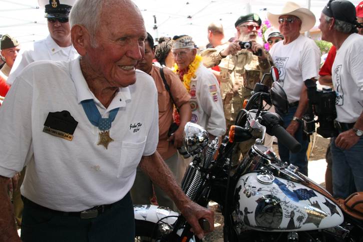 John Finn making his way through the crowd at his 100th birthday party