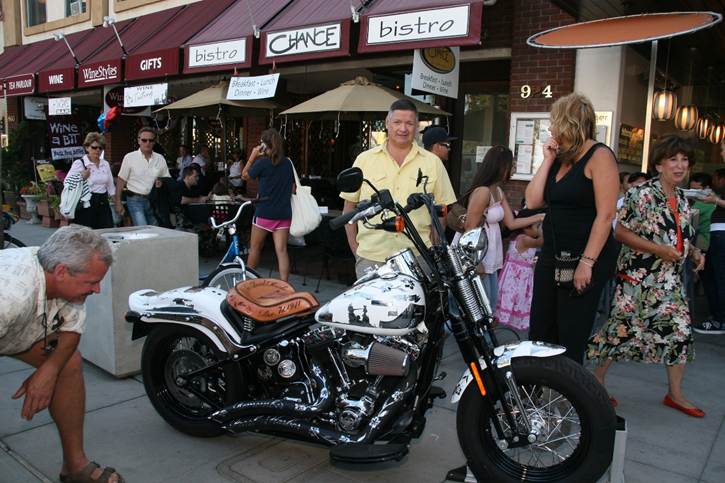 Metal of Honor displayed outside a restaurant in Coronado, San Diego, the night before the 2009 Fourth of July parade
