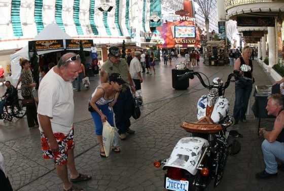 Crowds viewing Metal of Honor at the Fremont Street Experience in Las Vegas