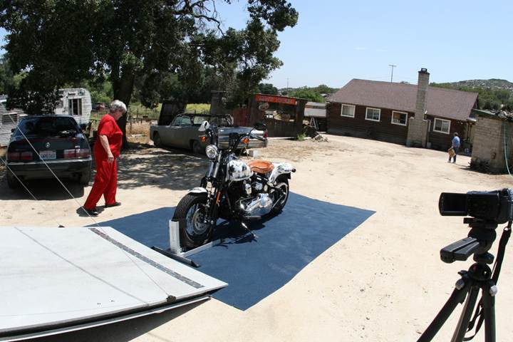 Metal of Honor set up on a stand at John Finn’s high desert home east of San Diego